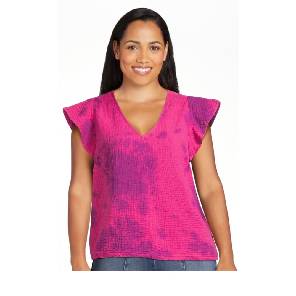 NEW! Time and Tru Tie-dye Sustainable 100% Cotton Top - Picture 3 of 12